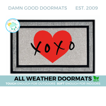 Valentine's Day Hugs and Kisses indoor outdoor all-weather doormat