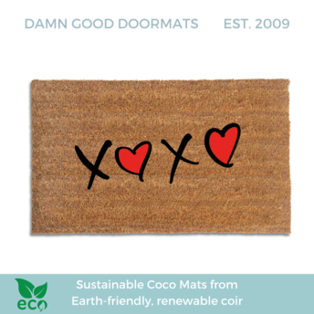 Valentine's Day Hugs and Kisses indoor outdoor all-weather doormat