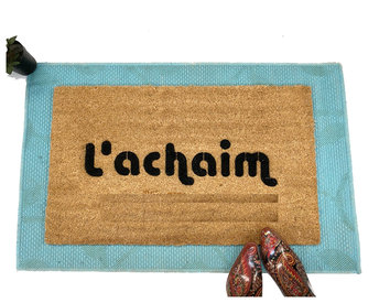 L'achaim - to life! Hebrew doormat