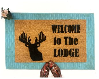 Lodge Deer head Country Farm life style doormat