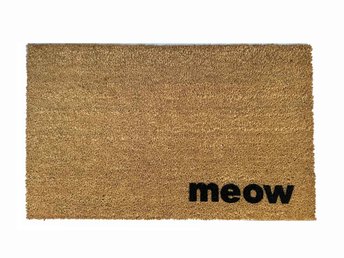 meow cat lover outdoor coir damn good doormat