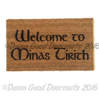 Welcome to MINAS TIRITH JRR Tolkien nerd doormat