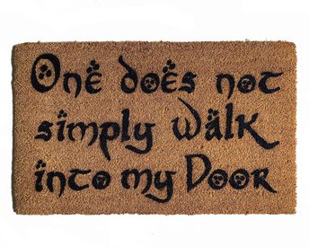 Walk into MY DOOR MORDOR, funny JRR Tolkien nerd doormat