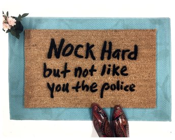 Nock hard, but not like you the police™ funny rude meme damn good doormat handpa