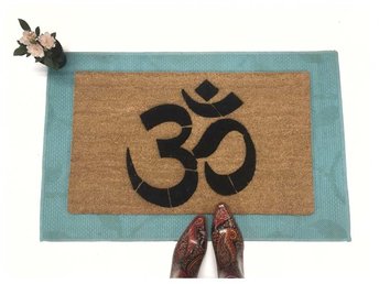 Om symbol mani padme hum  Yoga mat doormat India