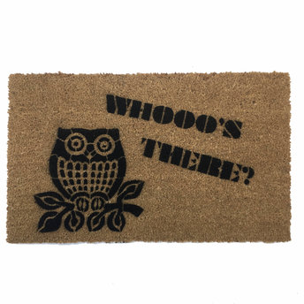OWL Whooo's There outdoor coir doormat