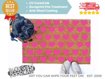 PINK Hearts doormat
