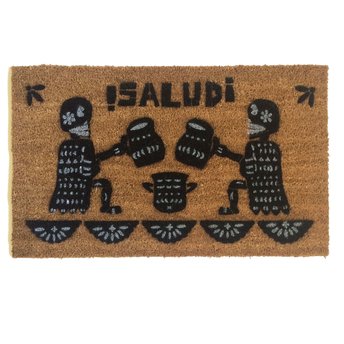 skeleton couple Mexican Day of the Dead doormat. Dia de las Muertos