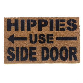 Hippies use side door coir outside doormat