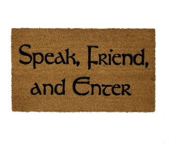 Speak, Friend, and Enter Tolkien  Lord of the rings, nerdy doormat