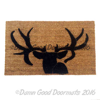 deer head silhouette doormat