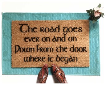 JRR Tolkien The ROAD goes ever on  nerd doormat