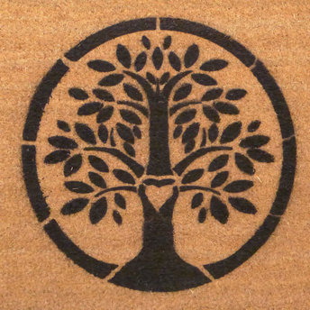 eco-friendly Tree of Life Hippie Love doormat
