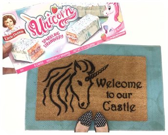 Welcome to our Castle Unicorn Fairy Tale doormat