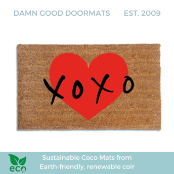 Valentine's Day Hugs and Kisses indoor outdoor all-weather doormat