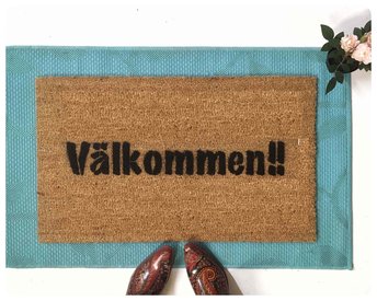Välkommen!! It's Scandanavian decor -Swedish for Welcome!