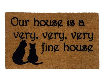 coir doormat reading our house is a very fine house with 2 black cats