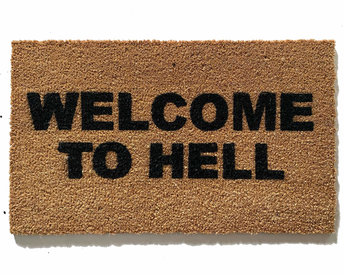 Welcome to Hell Halloween doormat gothic home decor