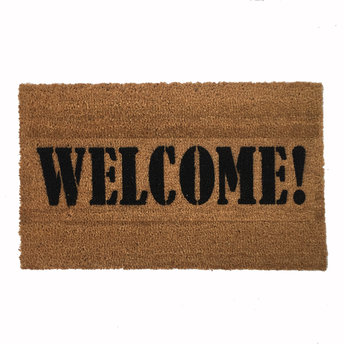 `outdoor coir doormat reading welcome!