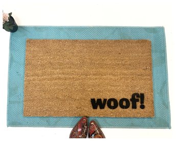 woof speak dog funny dog lover doormat