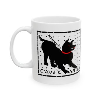 Cave Canem Pompeii Mosaic Dog Silhouette Mug