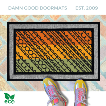 all weather subtle fuck donald trump doormat in abstract contemporary design over fall colors