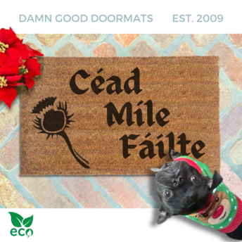 Cead Mile Failte Thistle Irish doormat
