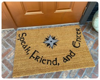 JRR Tolkien Speak Friend and enter Star of Feanor doormat