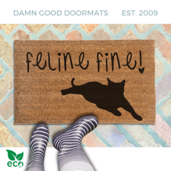 feline fine cat lover doormat