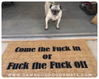 MEDIUM  Fuck In or Fuck Off | DELUXE Hand-Painted Doormat