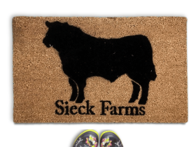 Angus Bull Farmhouse style Ranch personalized doormat