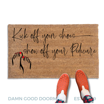 Q Tip Kick off your shoes doormat | Hip Hop Quote | Damn Good Doormats