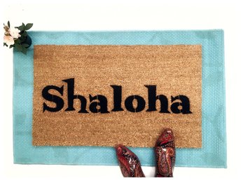 SHALOHA! Jewish Shalom Aloha funny doormat