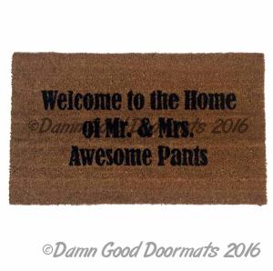 Just Married wedding bells doormat