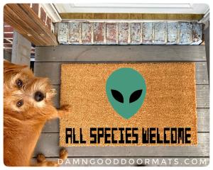 Alien All species Halloween Welcome doormat