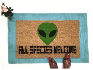 Alien All species Halloween Welcome doormat