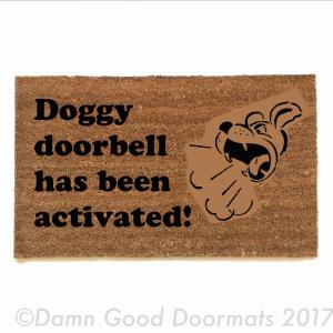 Doggy doorbell has been activated | Funny door matt