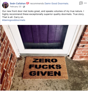 Zero fucks given doormat funny rude
