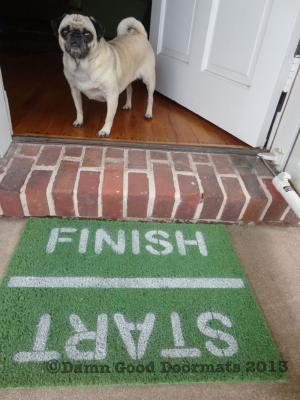 Start / Finish Rat race runner- funny Novelty doormat
