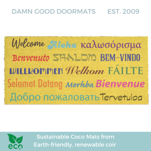 doublewide extra large coir doormat in many languages