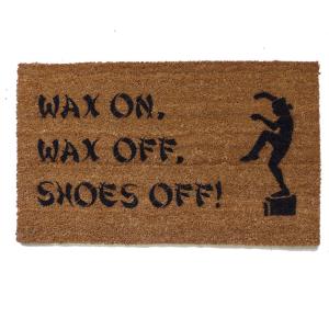 Wax on, shoes off™ karate kid shoes off doormat