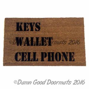 KEYS Wallet CELL Phone doormat, world's most useful doormat