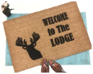 Lodge Deer head Country Farm life style doormat