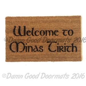 Welcome to MINAS TIRITH JRR Tolkien nerd doormat