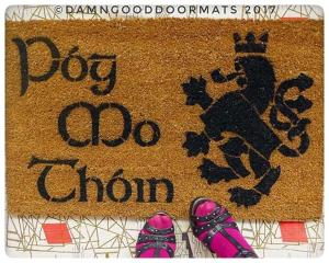 pog mo thoin kiss my ass heraldic lion irish doormat