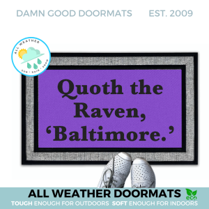 Superbowl  Baltimore Ravens Poe quote doormat