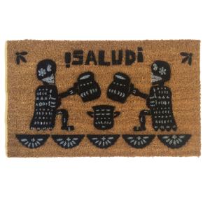 skeleton couple  sugar skulls Mexican Papel Picado Day of the Dead doormat1