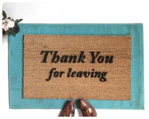 Thank you for leaving. Curb your Enthusiasm Funny doormat