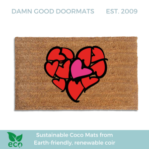 valentines day heart pink red coir outdoor damn good doormat