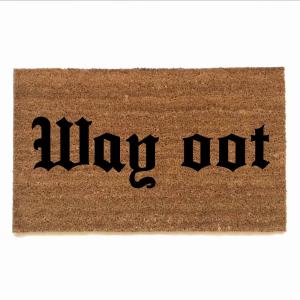 Way oot, funny Scottish exit doormat